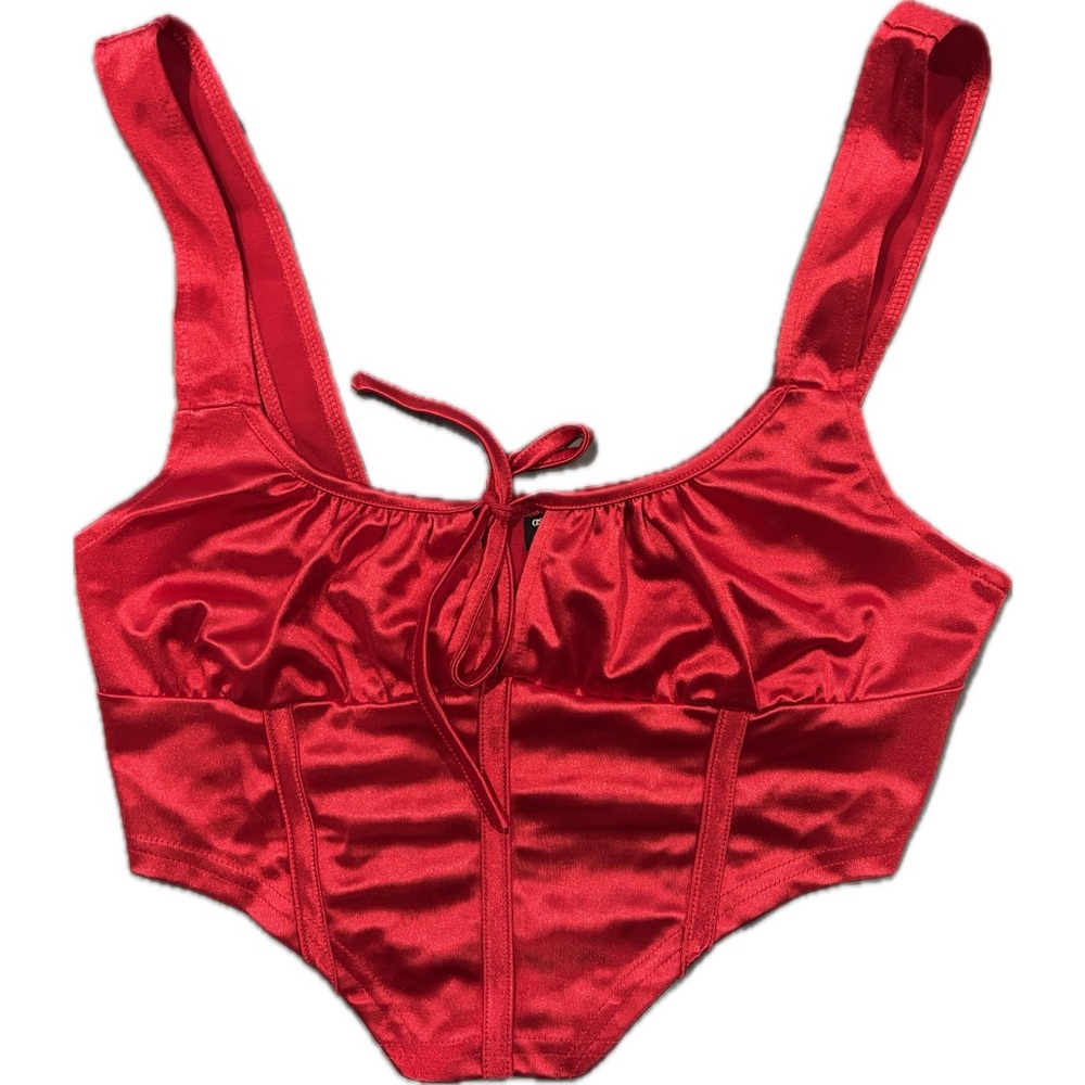 red corset top
